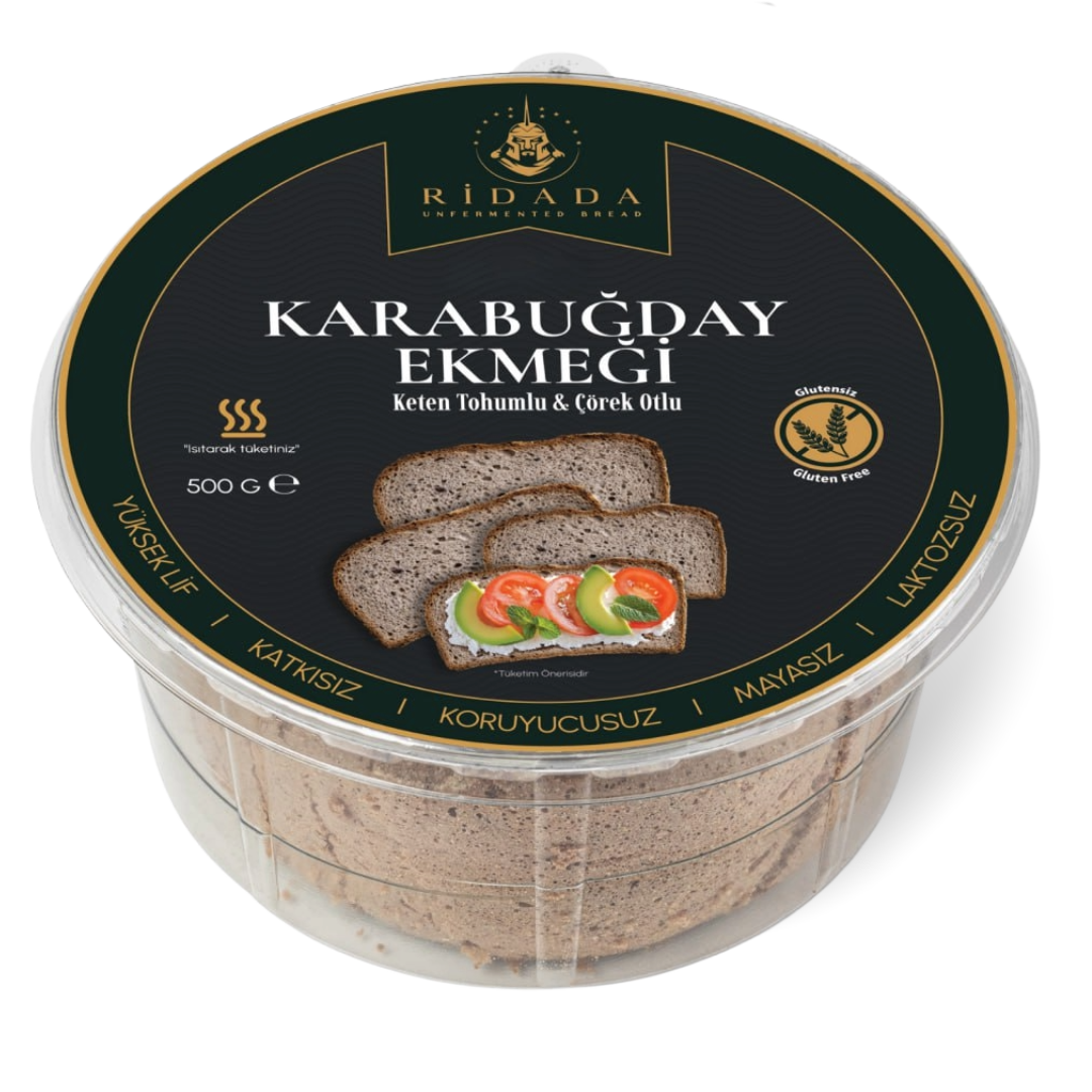 KARABUĞDAY EKMEĞİ KETEN TOHUMLU ÇÖREKOTLU ürün fotoğrafı